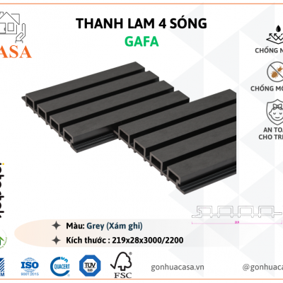 Tấm ốp 4 sóng GAFA Grey (Xám ghi)