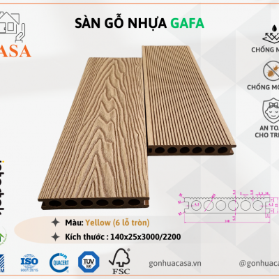 Sàn GAFA - 6 lỗ tròn - Yellow
