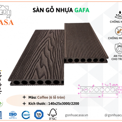 Sàn GAFA - 6 lỗ tròn - Coffee