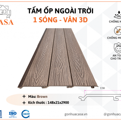 Tấm ốp 1 sóng - 3D - Coffee