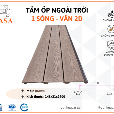 Tấm ốp 1 sóng - 2D - Coffee